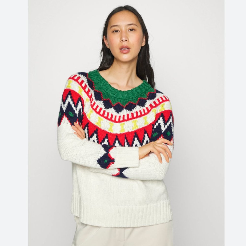 NWOT aerie Fair Isle YOKE SKI - Jumper Sweater Fair Isle Holiday Multi